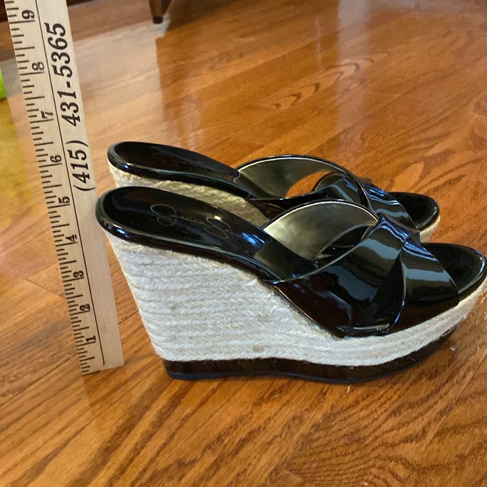 Jessica Simpson JS - Katonal Women’s Black Patent Sandals size 9 EUC - Picture 7 of 10